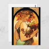 アルフォンスミュシャフルーツポストカード ポストカード (正面/裏面)