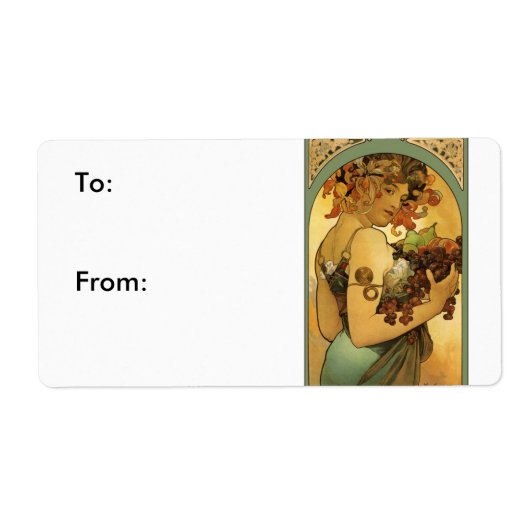 アルフォンスミュシャフルーツ絵画ズ ラベル (正面)