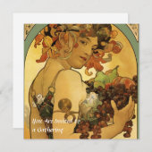 アルフォンスミュシャフルーツ絵画ズ 招待状 (正面/裏面)