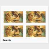 アルフォンスミュシャフルーツ絵画ズ 長方形シール (シート)