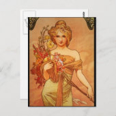 アルフォンスミュシャブーケ ポストカード (正面/裏面)