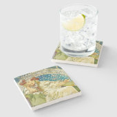 アルフォンスミュシャプリンセスヒヤシンスアールヌーボー ストーンコースター (横)