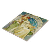 アルフォンスミュシャプリンセスヒヤシンスアールヌーボー タイル (側面)