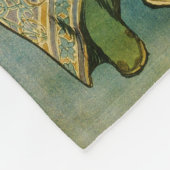 アルフォンスミュシャプリンセスヒヤシンスアールヌーボー フリースブランケット (角)