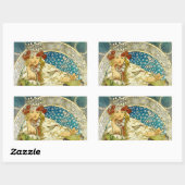 アルフォンスミュシャプリンセスヒヤシンスアールヌーボー 長方形シール (シート)