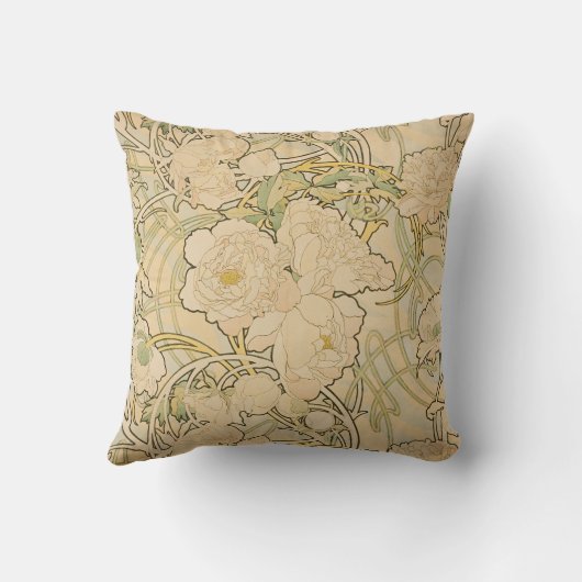 アルフォンスミュシャペオニーズペオニバラズファウン1897 クッション (裏面)