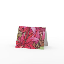 アルフォンスミュシャポインセティアスクリスマスノートカード