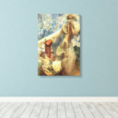 アルフォンスミュシャマドンナ・オブ・ザ・リリー キャンバスプリント (インサイチュ (ウッドフロア))