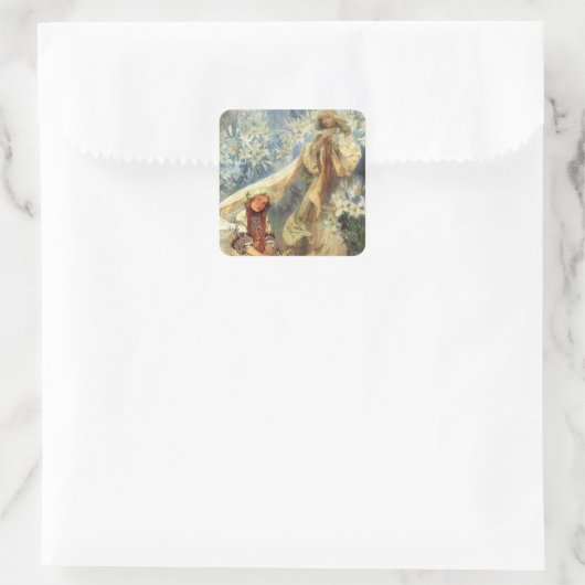 アルフォンスミュシャマドンナ・オブ・ザ・リリー スクエアシール (バッグ)