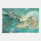 アルフォンスミュシャムーンライトクレアドゥルネアールヌーボー キッチンタオル (横)