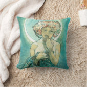 アルフォンスミュシャムーンライトクレアドゥルネアールヌーボー クッション (ブランケット)