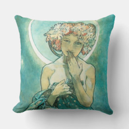 アルフォンスミュシャムーンライトクレアドゥルネアールヌーボー クッション