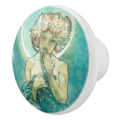 アルフォンスミュシャムーンライトクレアドゥルネアールヌーボー セラミックノブ (右)