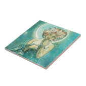 アルフォンスミュシャムーンライトクレアドゥルネアールヌーボー タイル (側面)