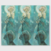 アルフォンスミュシャムーンライトクレアドゥルネアールヌーボー ラッピングペーパー (フラット)