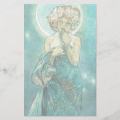 アルフォンスミュシャムーンライトクレアドゥルネアールヌーボー 便箋 (正面)