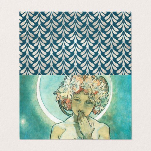 アルフォンスミュシャムーンライトクレアドゥルネアールヌーボー 名刺 (外部フラット)