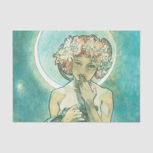 アルフォンスミュシャムーンライトクレアドゥルネアールヌーボー 薄葉紙 (正面)