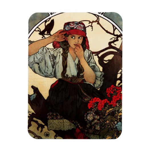 アルフォンスミュシャモラヴィア先生ズコーアマグネット マグネット (縦)