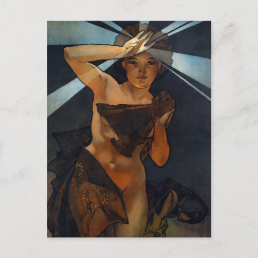 アルフォンスミュシャモーニングスターポストカード ポストカード (正面)