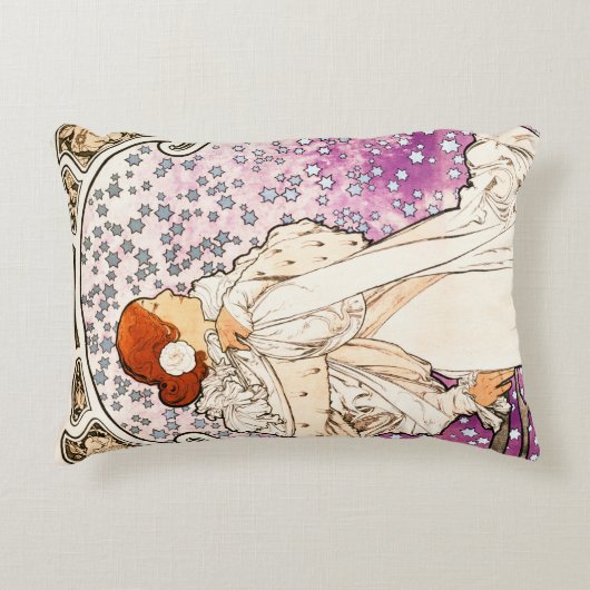 アルフォンスミュシャラダム1896アールヌーボーヴィンテージ アクセントクッション (正面)