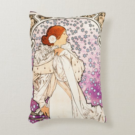 アルフォンスミュシャラダム1896アールヌーボーヴィンテージ アクセントクッション (正面(垂直))