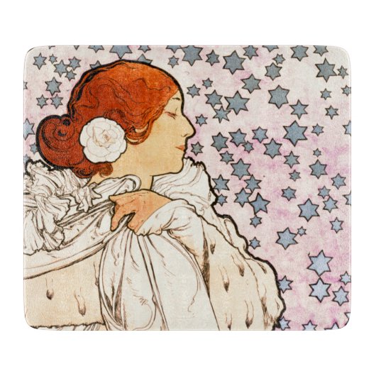 アルフォンスミュシャラダム1896アールヌーボーヴィンテージ カッティングボード (正面)