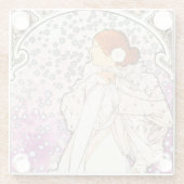 アルフォンスミュシャラダム1896アールヌーボーヴィンテージ ガラスコースター (裏面)