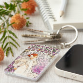 アルフォンスミュシャラダム1896アールヌーボーヴィンテージ キーホルダー (正面右)