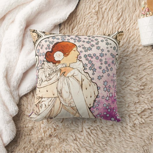 アルフォンスミュシャラダム1896アールヌーボーヴィンテージ クッション (ブランケット)