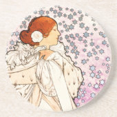 アルフォンスミュシャラダム1896アールヌーボーヴィンテージ コースター (正面)