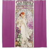 アルフォンスミュシャラダム1896アールヌーボーヴィンテージ シャワーカーテン (正面)