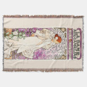 アルフォンスミュシャラダム1896アールヌーボーヴィンテージ スローブランケット (正面)