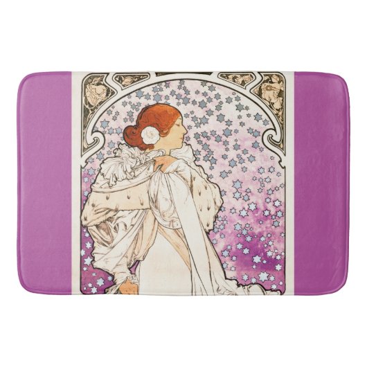 アルフォンスミュシャラダム1896アールヌーボーヴィンテージ バスマット (正面)