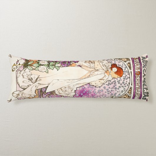 アルフォンスミュシャラダム1896アールヌーボーヴィンテージ ボディピロー (正面)