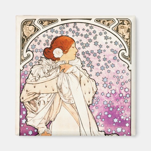 アルフォンスミュシャラダム1896アールヌーボーヴィンテージ マグネット (正面)