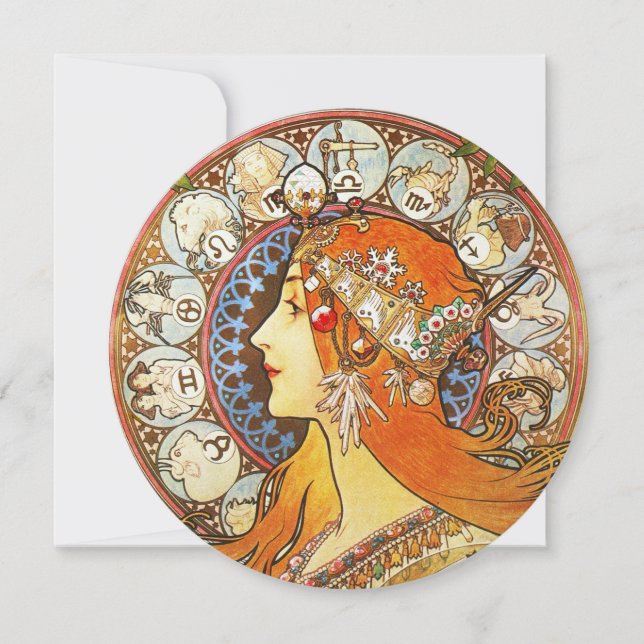 アルフォンスミュシャラプルーム〔占星術の〕十二宮図アールヌーボーヴィンテージ (正面)