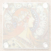 アルフォンスミュシャラプルーム〔占星術の〕十二宮図アールヌーボーヴィンテージ ガラスコースター (裏面)