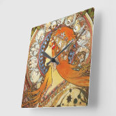 アルフォンスミュシャラプルーム〔占星術の〕十二宮図アールヌーボーヴィンテージ スクエア壁時計 (傾斜)