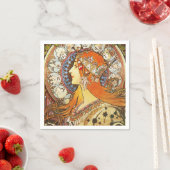 アルフォンスミュシャラプルーム〔占星術の〕十二宮図アールヌーボーヴィンテージ スタンダードカクテルナプキン (インサイチュ)