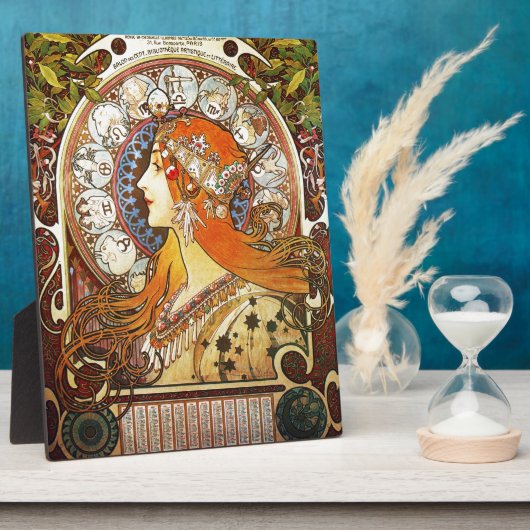 アルフォンスミュシャラプルーム〔占星術の〕十二宮図アールヌーボーヴィンテージ フォトプラーク (側面)