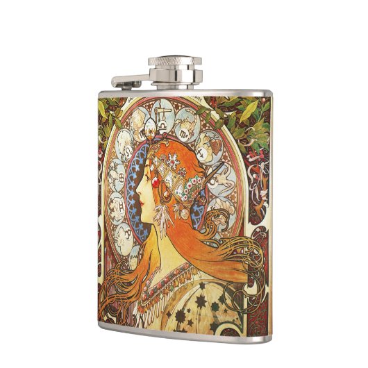 アルフォンスミュシャラプルーム〔占星術の〕十二宮図アールヌーボーヴィンテージ フラスク (左)