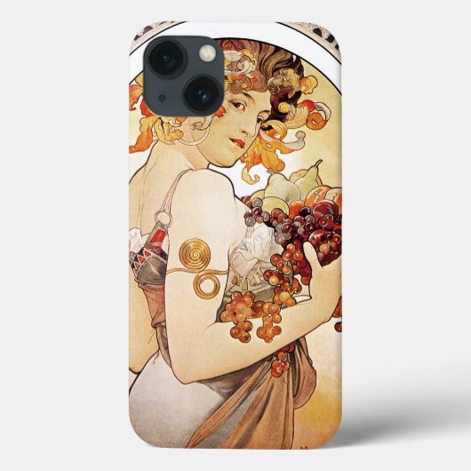 アルフォンスミュシャレディーウィズフルーツ Case-Mate iPhoneケース (裏面)