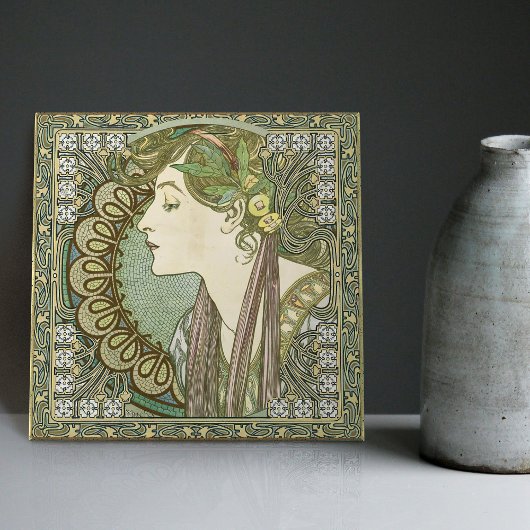 アルフォンスミュシャローレル1901アールヌーボーヴィンテージ タイル