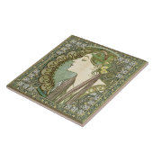 アルフォンスミュシャローレル1901アールヌーボーヴィンテージ タイル (側面)