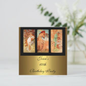 アルフォンスミュシャヴィンテージアート金ゴールド招待状 招待状 (スタンド正面)