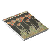 アルフォンスミュシャヴィンテージ人気があるアールヌーボーポピー ノートパッド (アングル)