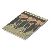 アルフォンスミュシャヴィンテージ人気があるアールヌーボーポピー ノートパッド (回転)