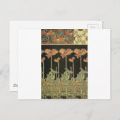 アルフォンスミュシャヴィンテージ人気があるアールヌーボーポピー ポストカード (正面/裏面)