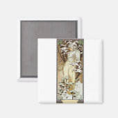 アルフォンスミュシャ冬 マグネット (正面/裏面)